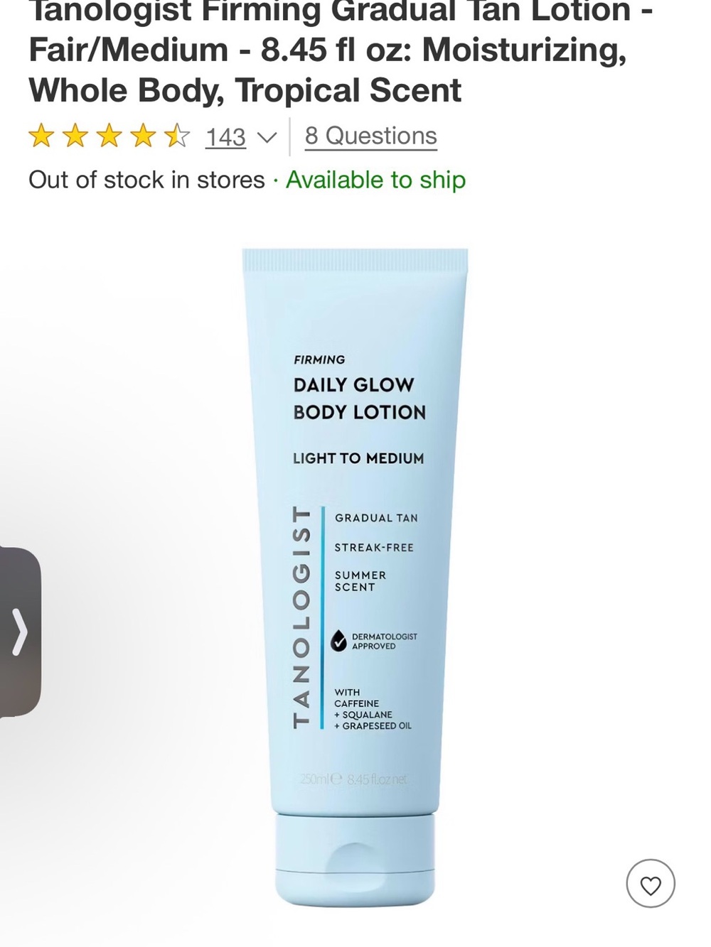 Tanologist Daily Glow Body Lotion - Light to Medium - Blue
